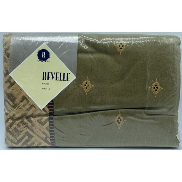 Revelle Sari King Size Bed Skirt Combed Cotton Sateen Green Multicolor - Picture 12 of 12